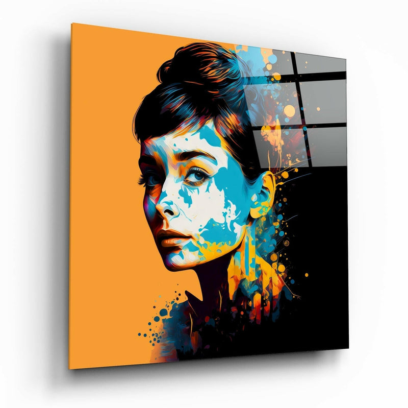 Audrey Hepburn Glass Wall Art  || Designers Collection