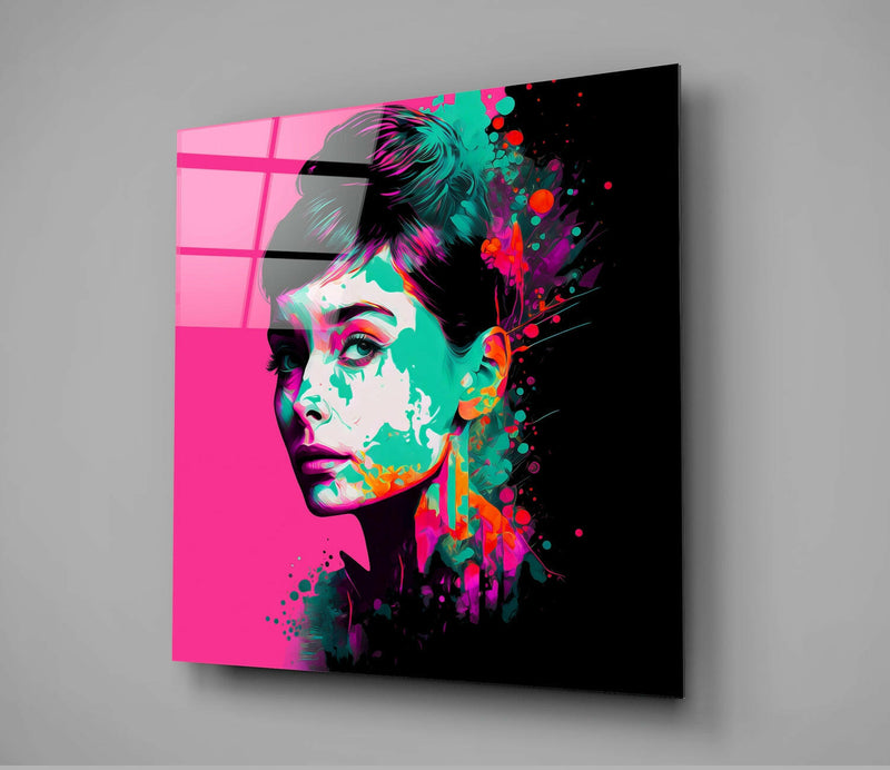 Audrey Hepburn Glass Wall Art  || Designers Collection