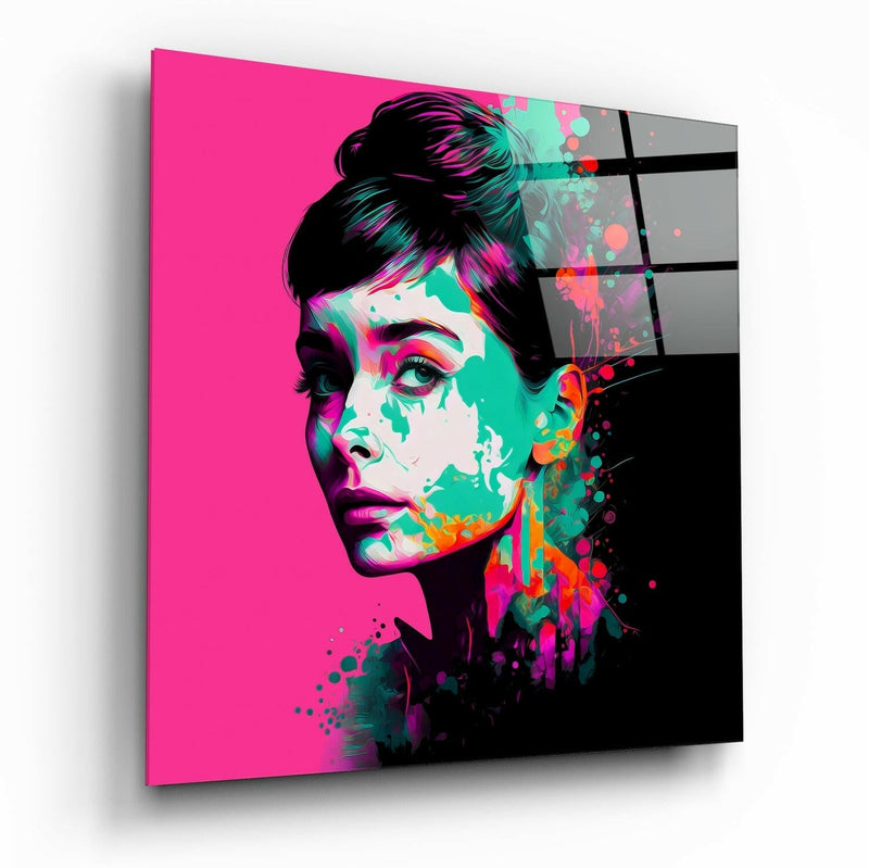 Audrey Hepburn Glass Wall Art  || Designers Collection