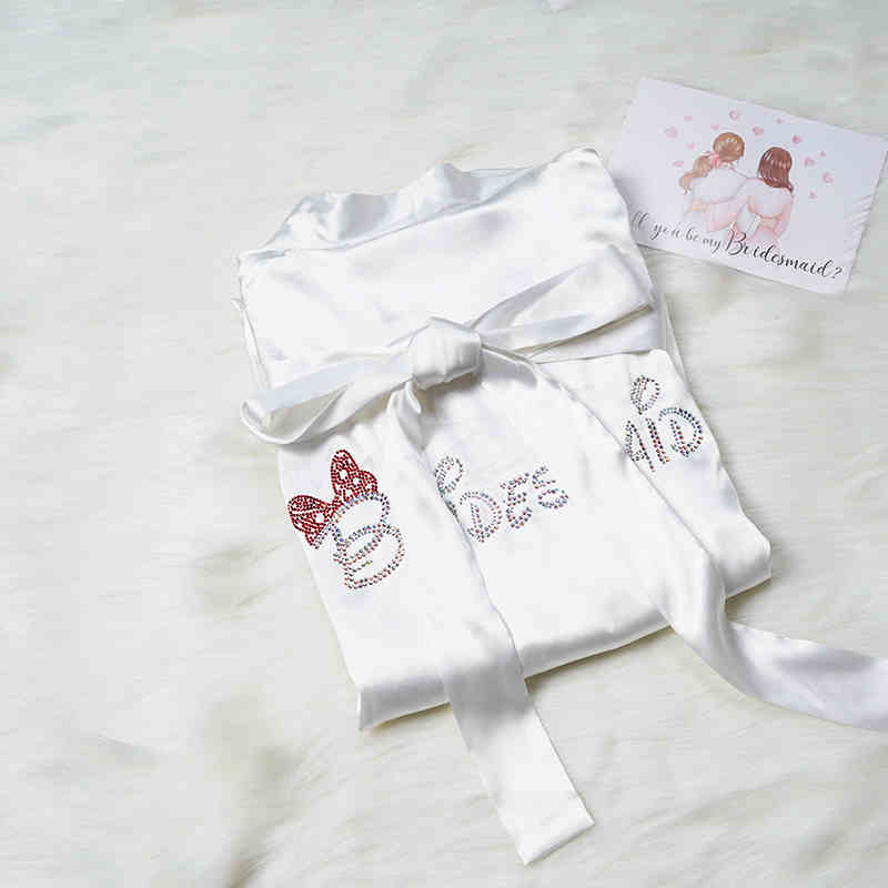 Custom Satin Bridesmaid Robes – Personalized with Name, Title, or Date | Wedding Party Gifts