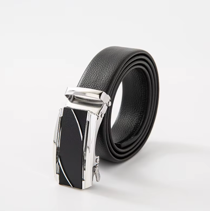 New Leather Durable Men Ratchet Crocodile Belt Automatic Buckle Straps