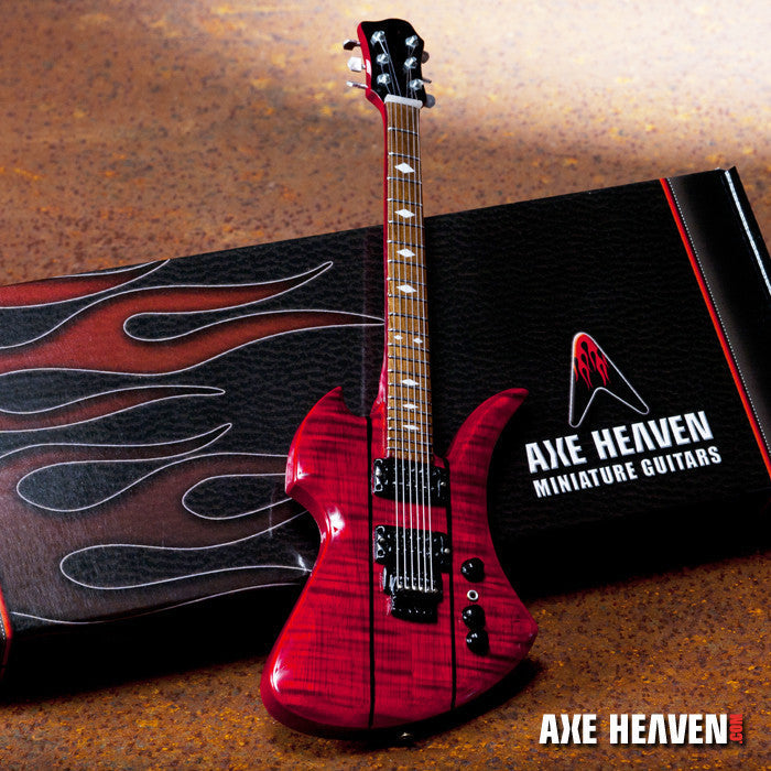 Official B.C. Rich® Red Stained Mockingbird® Miniature Guitar Replica Collectible