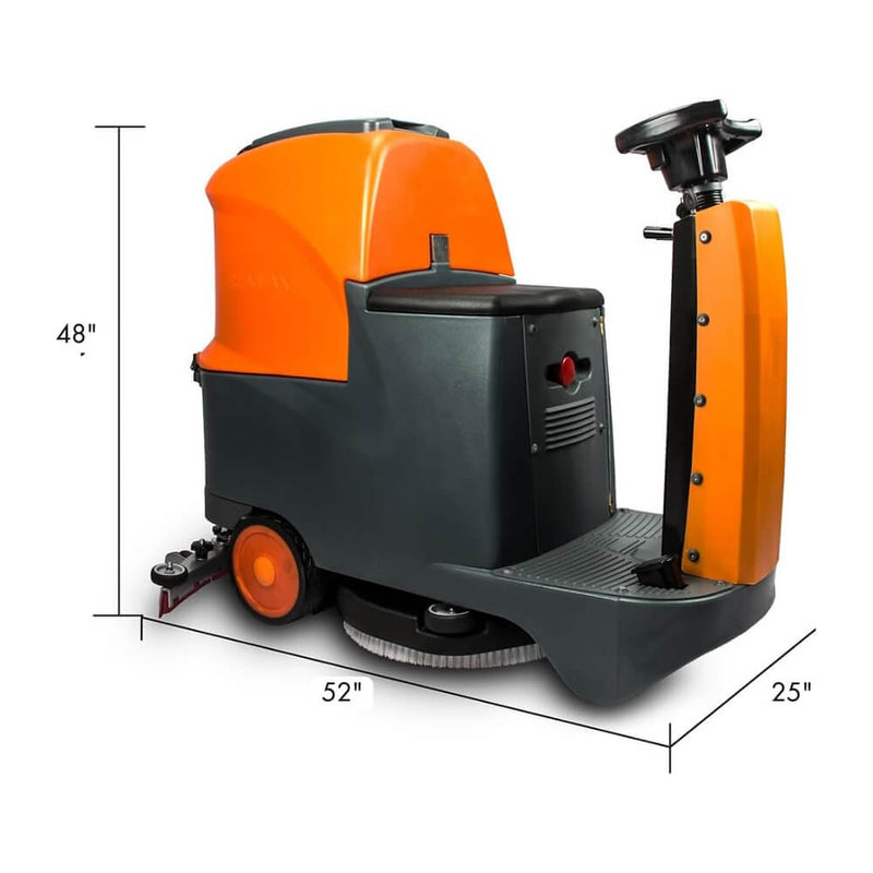 SMX 22" Heavy Duty Electric Industrial Ride-On Floor Scrubber With Dual Tanks (SAK48153)