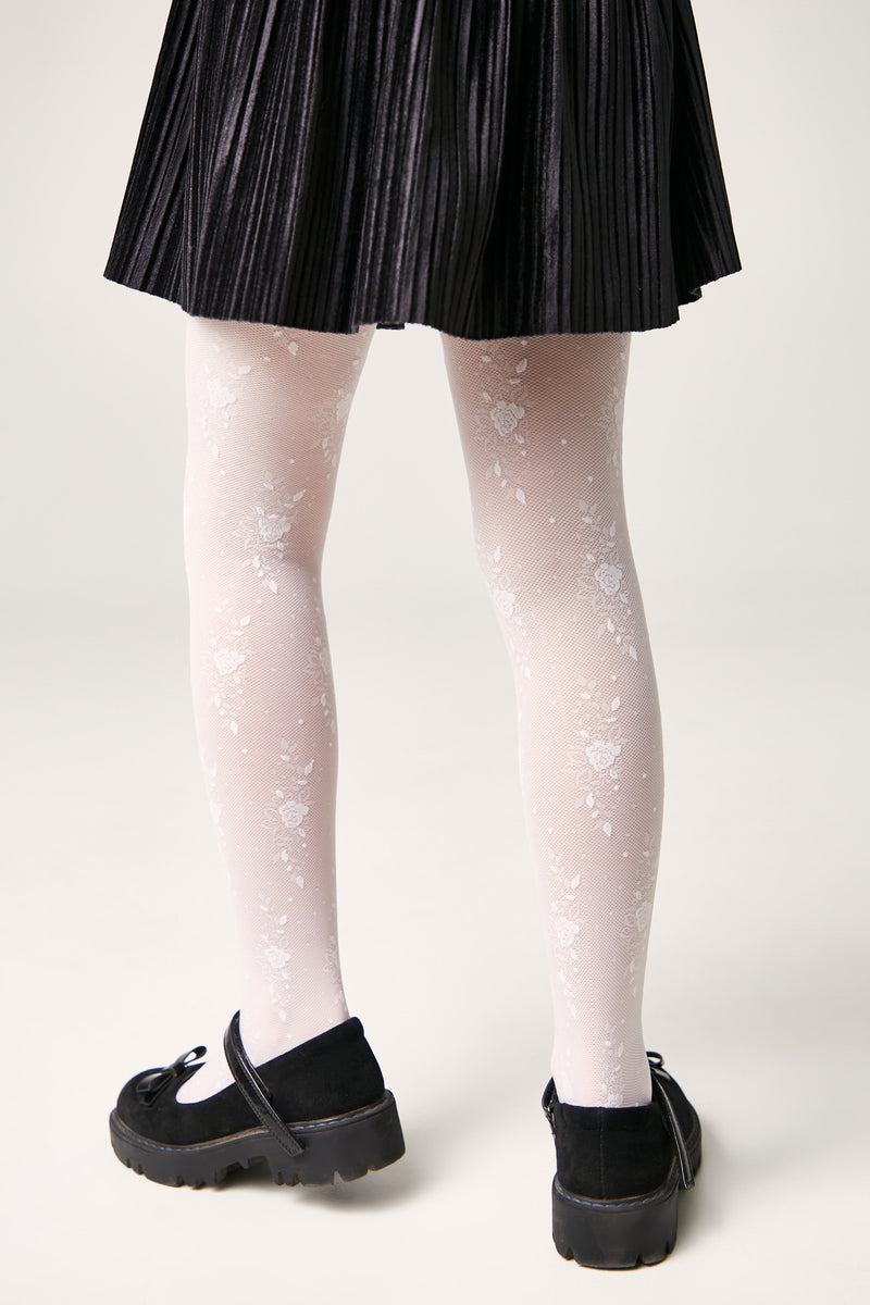 Conte Tights for girls Sofia 20 Den - Floral Pattern