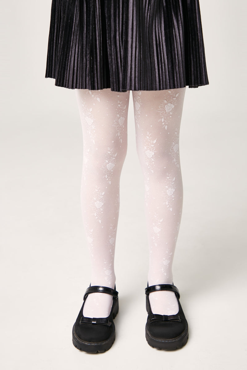 Conte Tights for girls Sofia 20 Den - Floral Pattern