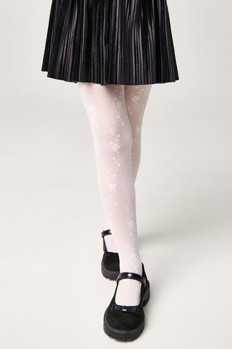 Conte Tights for girls Sofia 20 Den - Floral Pattern