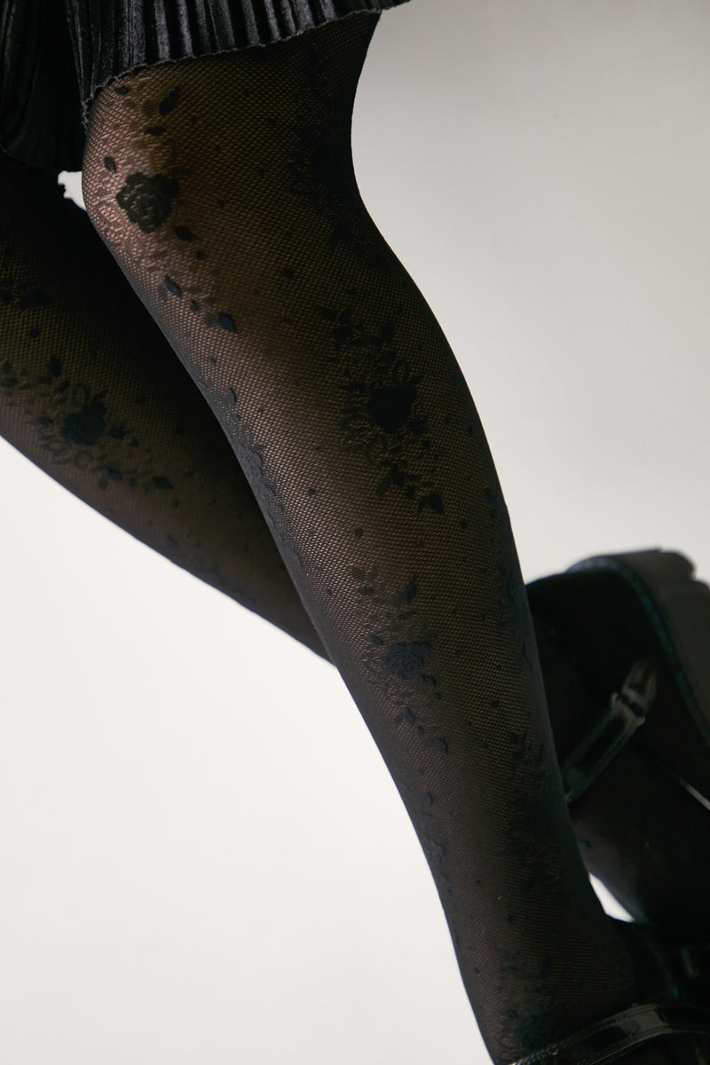 Conte Tights for girls Sofia 20 Den - Floral Pattern