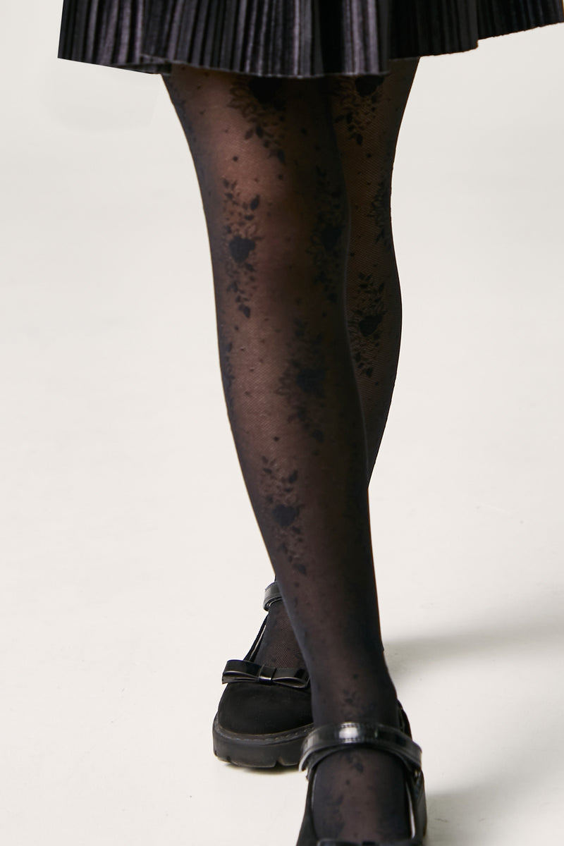Conte Tights for girls Sofia 20 Den - Floral Pattern
