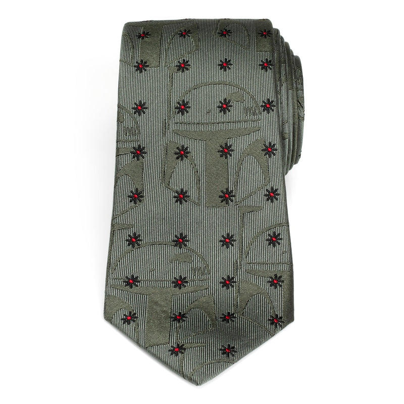 Star Wars Boba Fett Green Floral Motif Tie