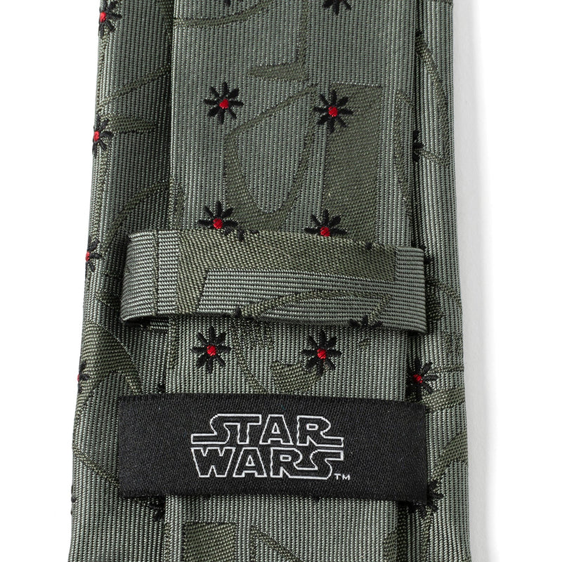 Star Wars Boba Fett Green Floral Motif Tie