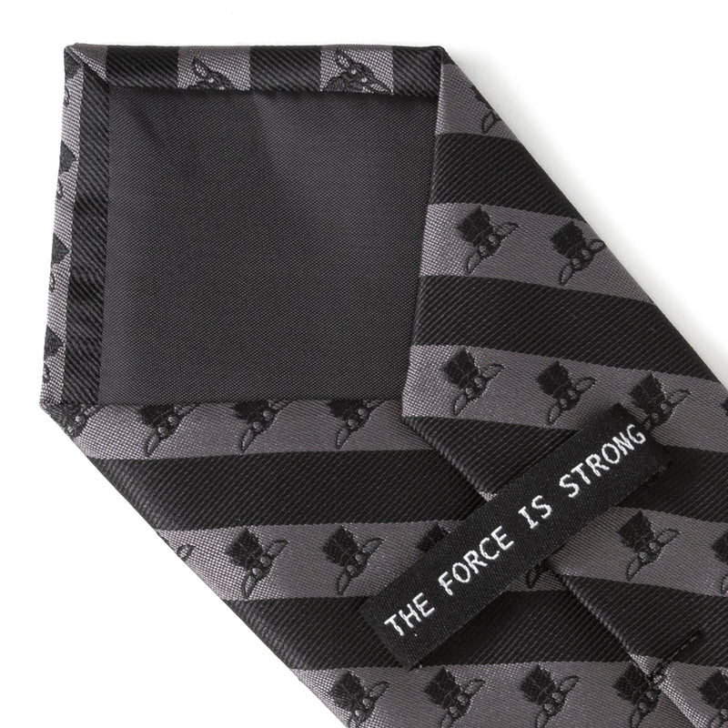 Star Wars Grogu Black and Gray Striped Tie