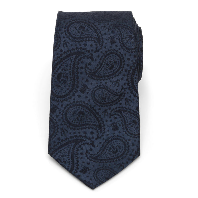 Star Wars Mandalorian and Grogu Navy Paisley Tie, Grogu Tie Bar, and Lapel Pin Gift Set