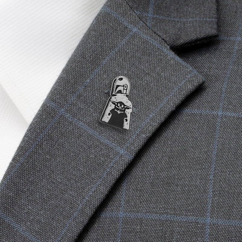 Star Wars Mandalorian and Grogu Navy Paisley Tie, Grogu Tie Bar, and Lapel Pin Gift Set