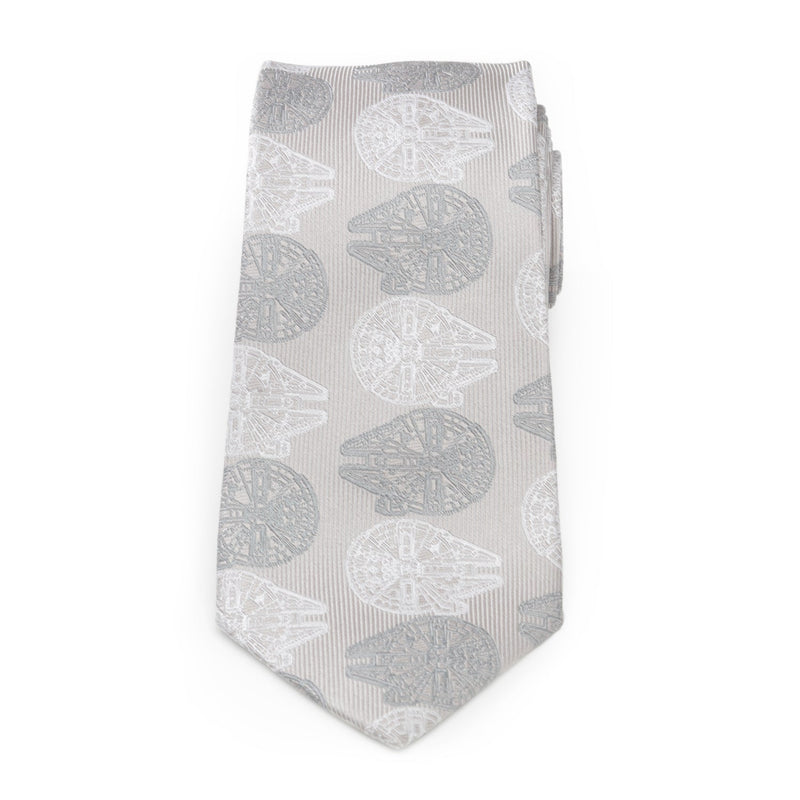 Star Wars Millennium Falcon White and Gray Checkered Tie