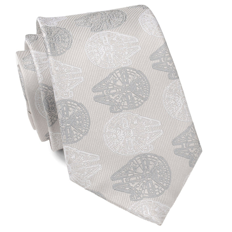 Star Wars Millennium Falcon White and Gray Checkered Tie