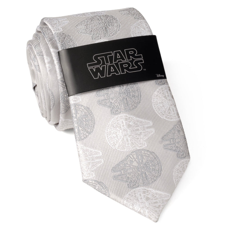Star Wars Millennium Falcon White and Gray Checkered Tie