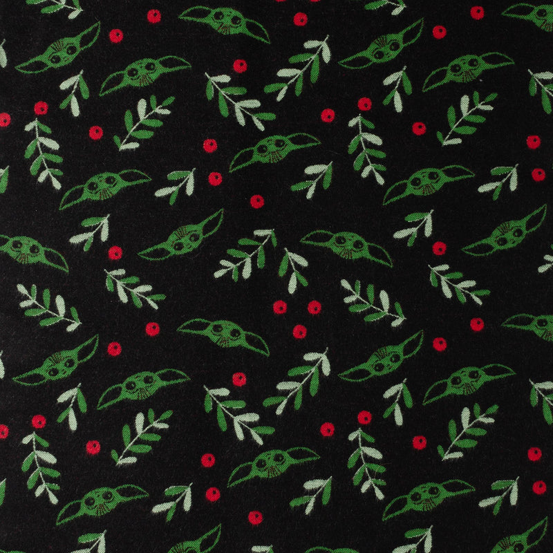 Star Wars Grogu Holiday Black and Green Scarf