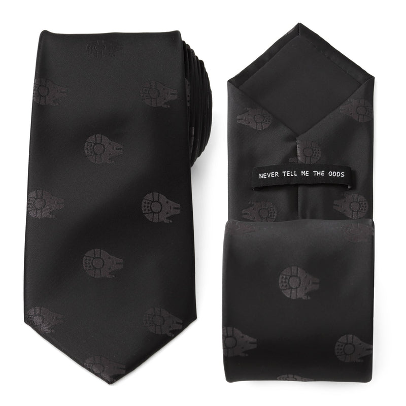 Star Wars Millennium Falcon Black Tie, X-Wing and Tie Fighter Battle Dress Socks, and Hyperspace Glow-in-the-Dark Tie Bar Gift Set