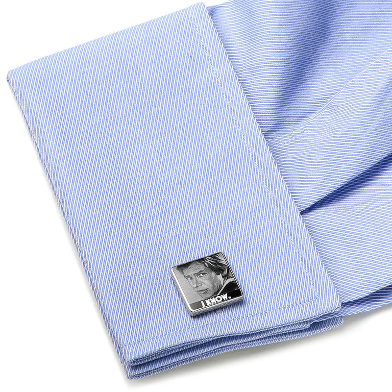 Star Wars Princess Leia and Han Solo "I Love You / I Know" Cufflinks with Hidden Message Tie Bar Gift Set