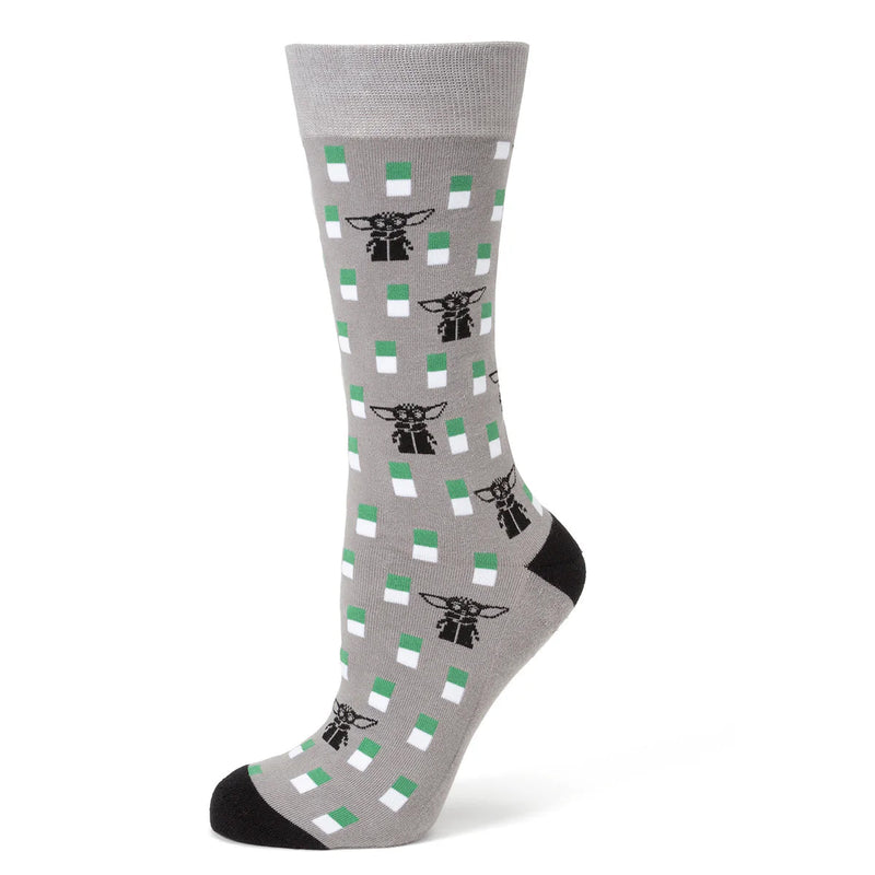 Star Wars Mandalorian and Grogu Gray Dress Socks and Lapel Pin Gift Set