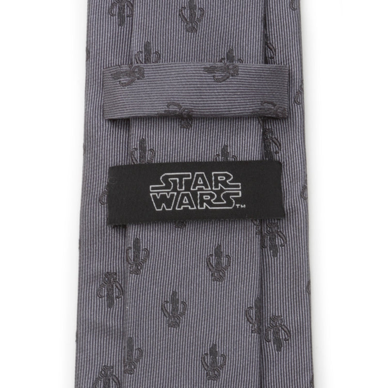 Star Wars Mandalorian Mythosaur Gray Silk Tie