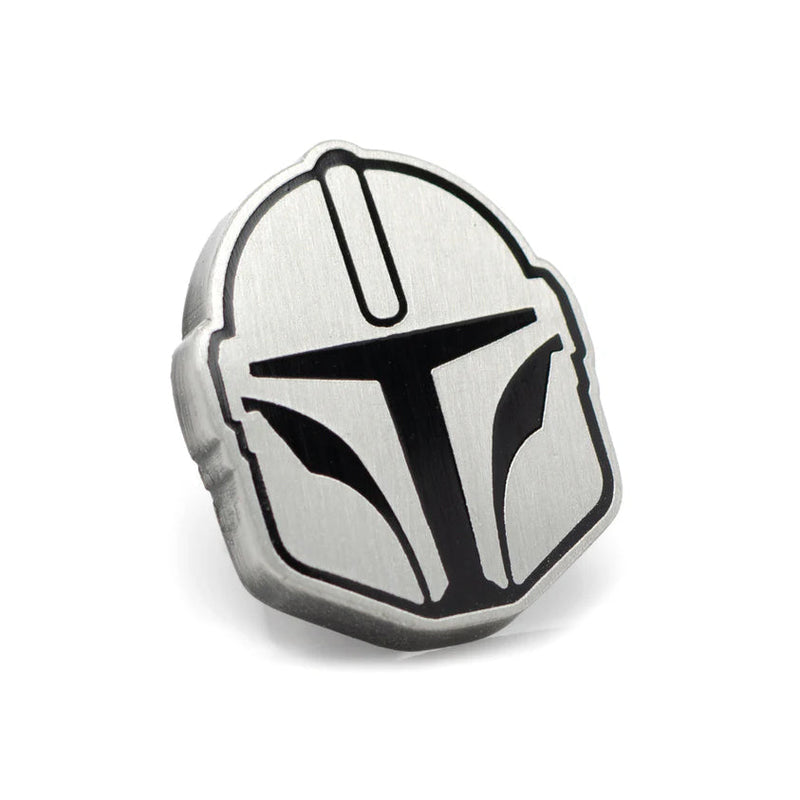 Star Wars Mandalorian Houndstooth Black and White Dress Socks and Lapel Pin Gift Set