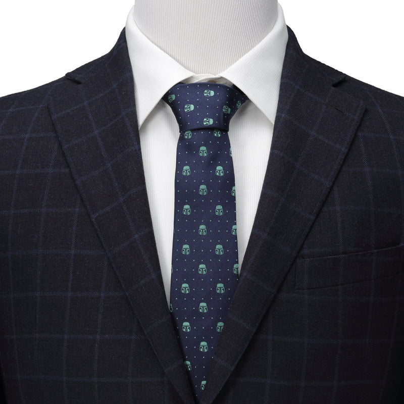 Star Wars Mandalorian Navy Dotted Tie