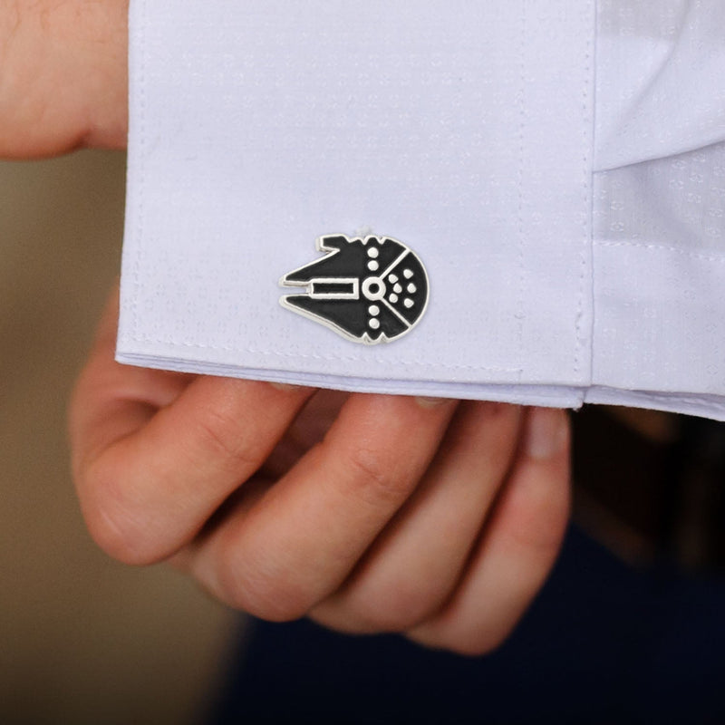 Star Wars Millennium Falcon Silver Inlaid Cufflinks