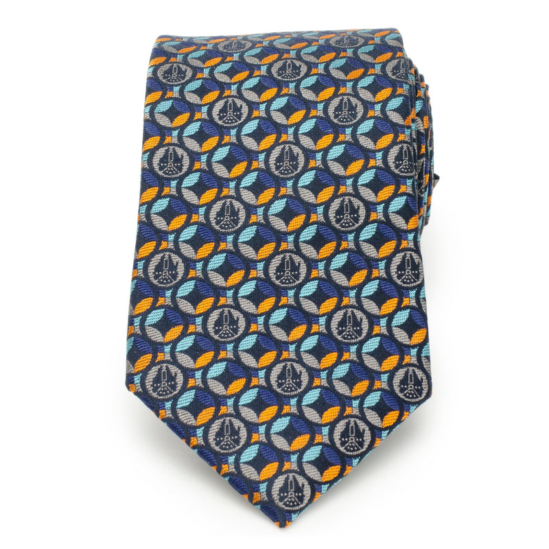 Star Wars Millennium Falcon Motif Navy Blue Tie