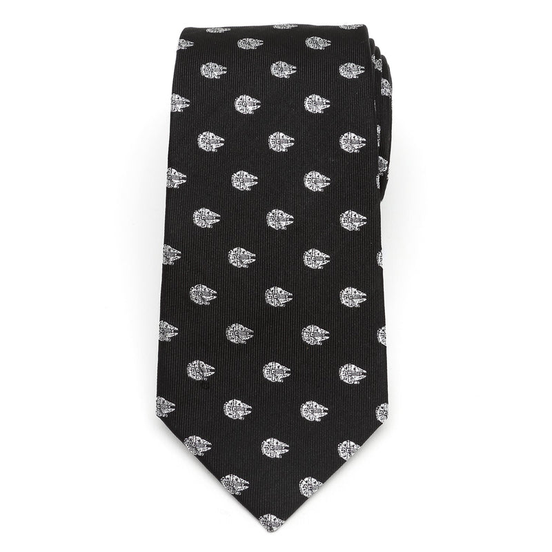 Star Wars Millennium Falcon Metallic Silver and Black Tie