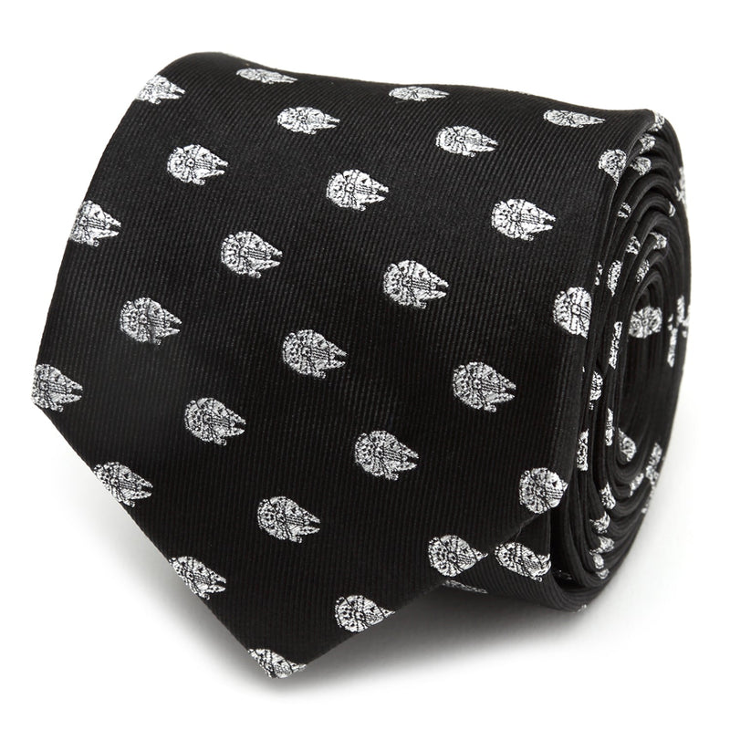 Star Wars Millennium Falcon Metallic Silver and Black Tie