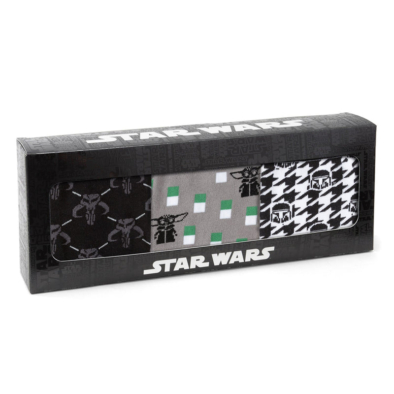 Star Wars Mandalorian Dress Socks 3-Pack and Mythosaur Lapel Pin Gift Set