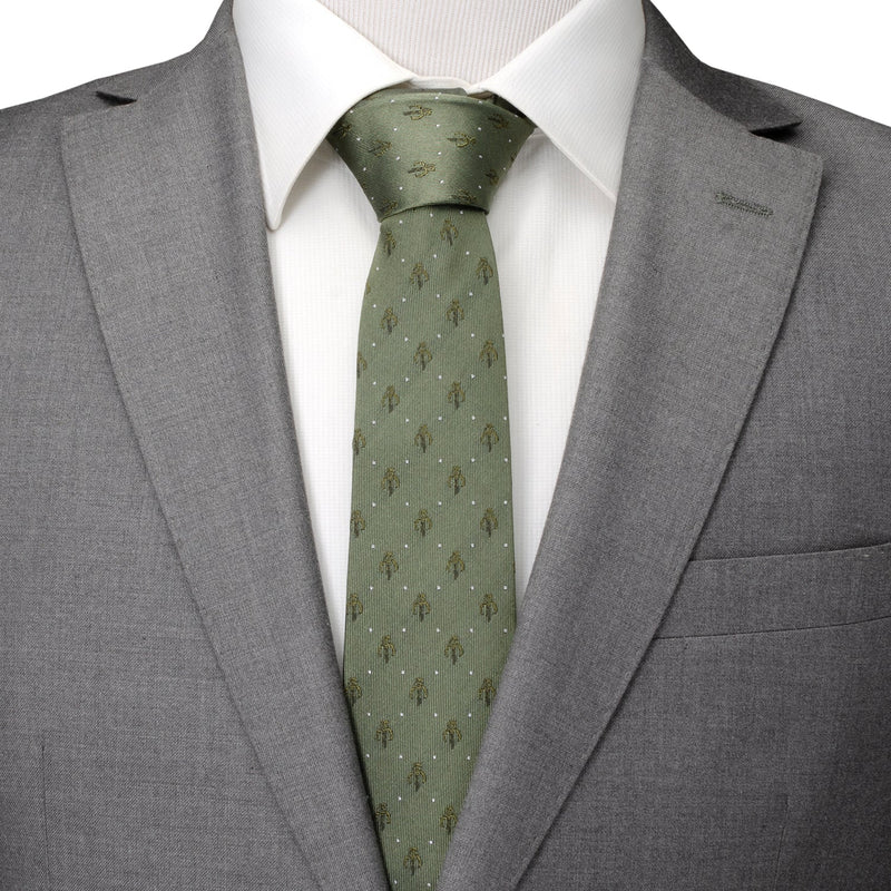 Star Wars Mandalorian Dotted Sage Green Tie