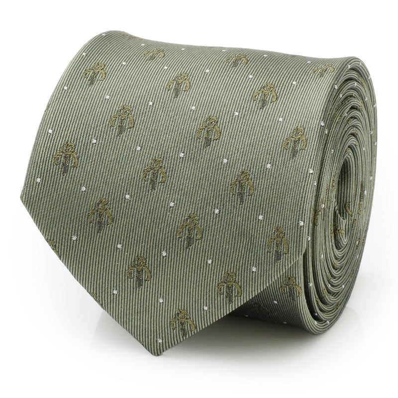 Star Wars Mandalorian Dotted Sage Green Tie