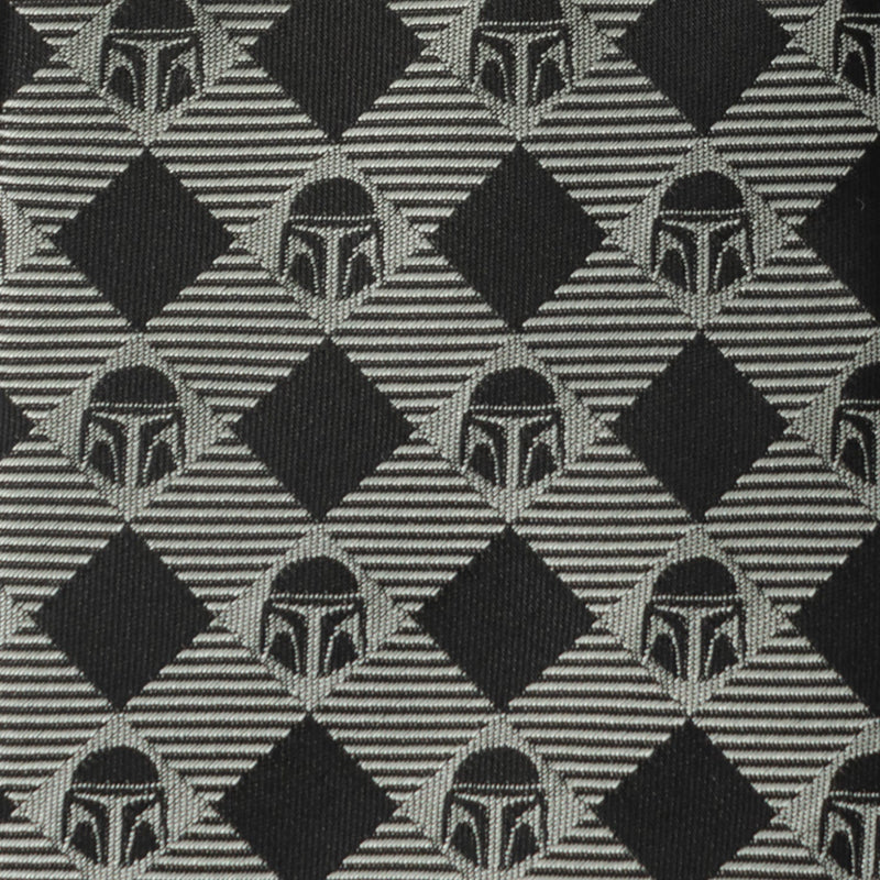 Star Wars Mandalorian Black and Gray Plaid Tie