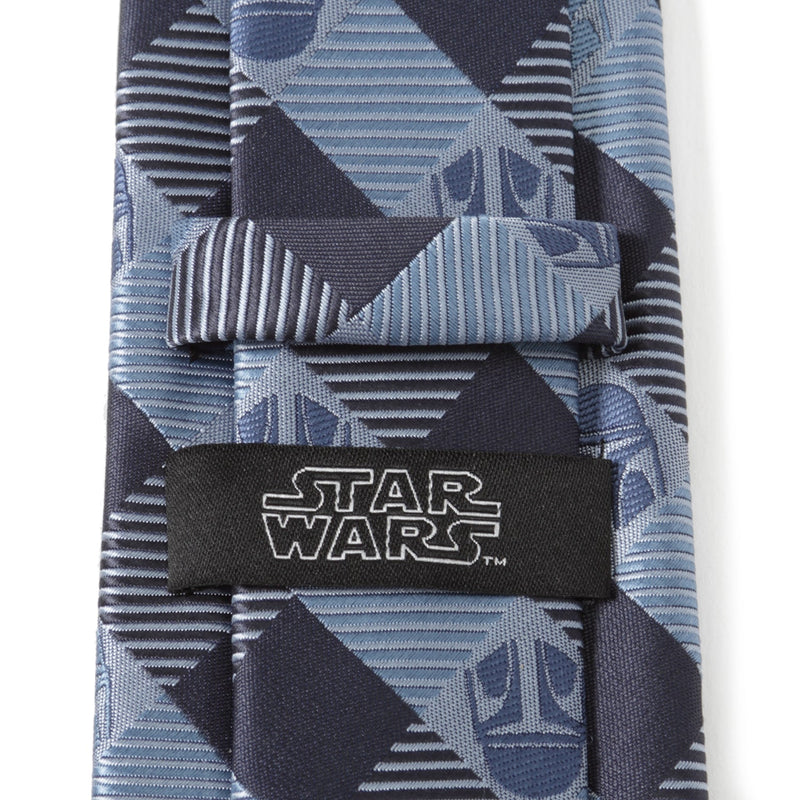 Star Wars Mandalorian Blue and Black Plaid Tie