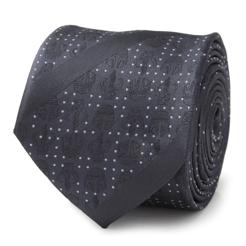 Star Wars Mandalorian Blue Dotted Striped Tie