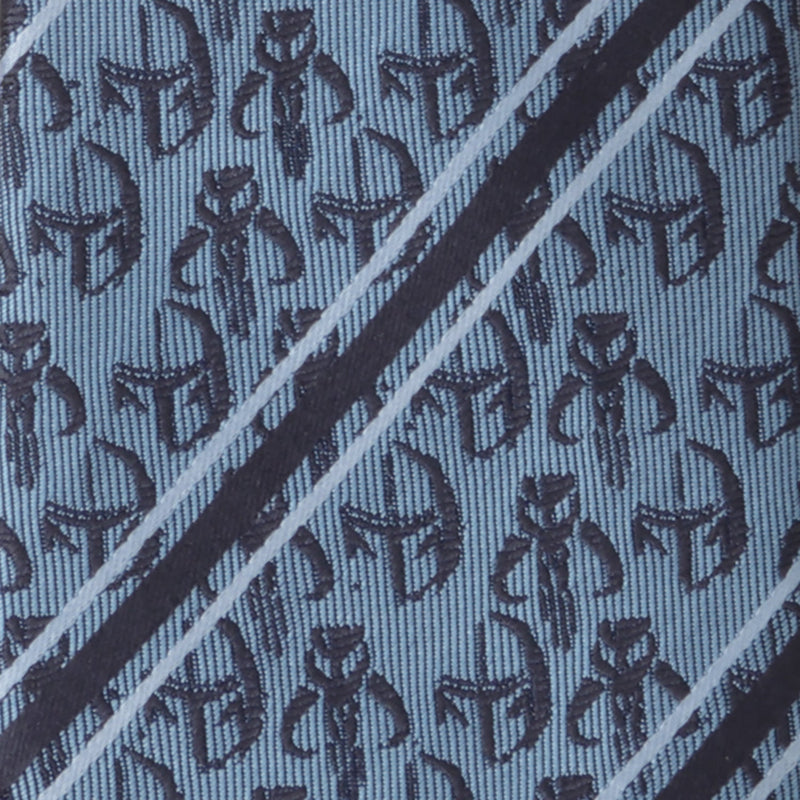 Star Wars Mandalorian and Mythosaur Blue and Navy Striped Tie