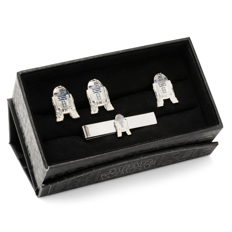 Star Wars R2-D2 Cufflinks, Lapel Pin, and Tie Bar 3-Piece Gift Set