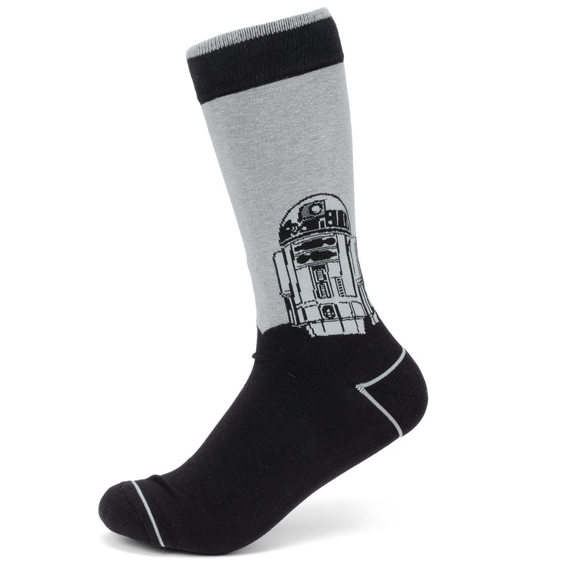 Star Wars R2-D2 Men's Gray and Black Mod Dress Socks and Lapel Pin Gift Set