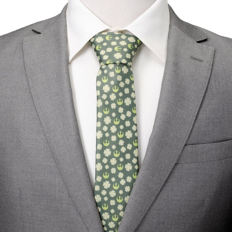 Star Wars Rebel Alliance Crest and Shamrock Green Tie