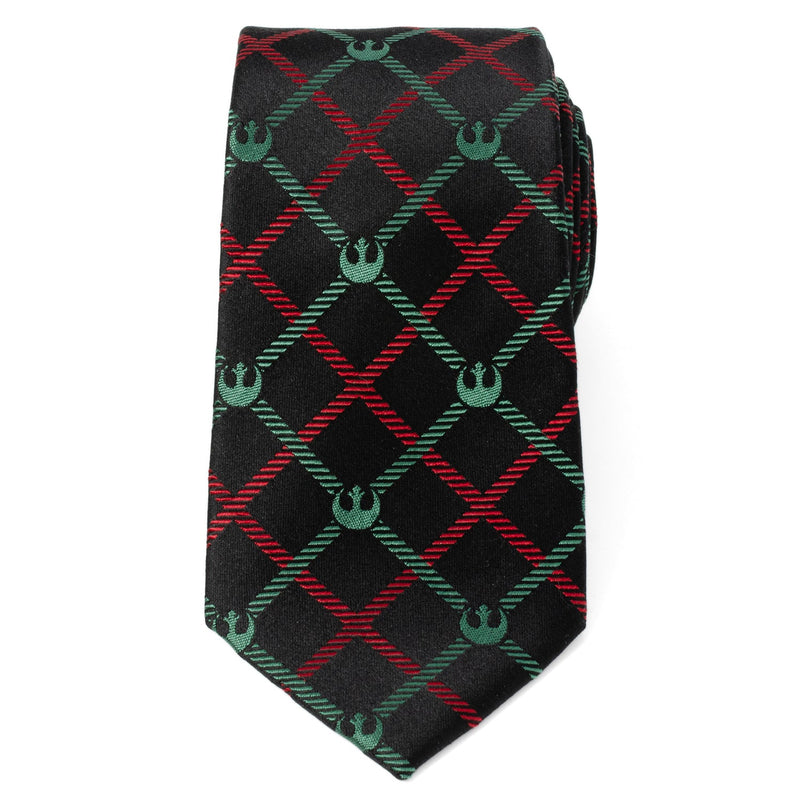 Star Wars Rebel Alliance Crest Red, Green, and Black Plaid Tie