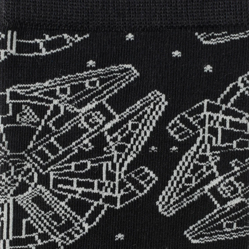 Star Wars Millennium Falcon Black Dress Socks and Lapel Pin Gift Set