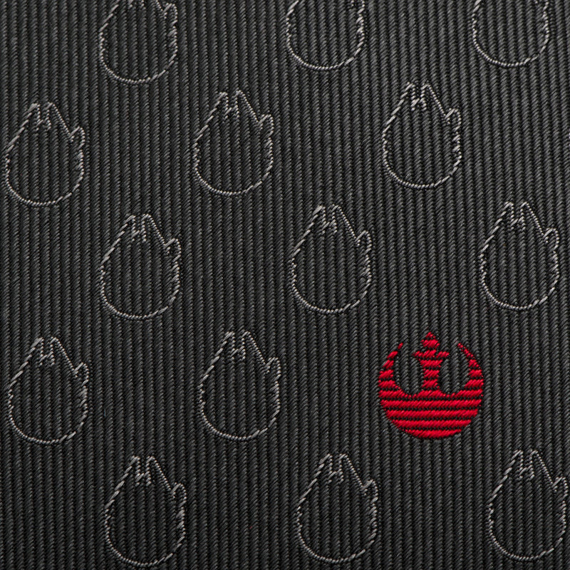 Star Wars Rebel Alliance and Millennium Falcon Gray Tie with Red Crest