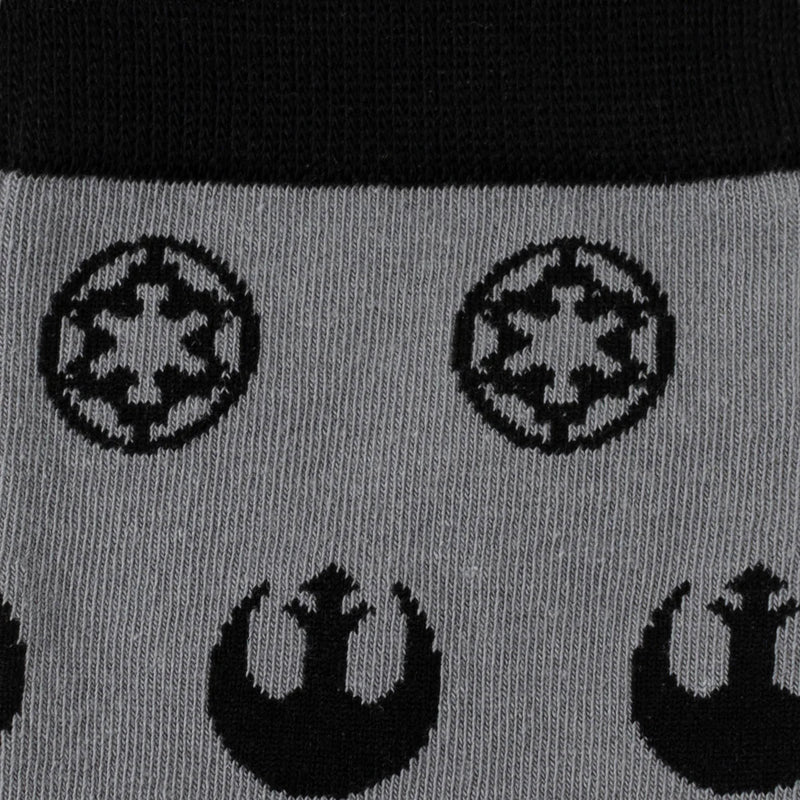 Star Wars Rebel Alliance Starbird Crest and Imperial Crest Gray Dress Socks and Lapel Pin Gift Set