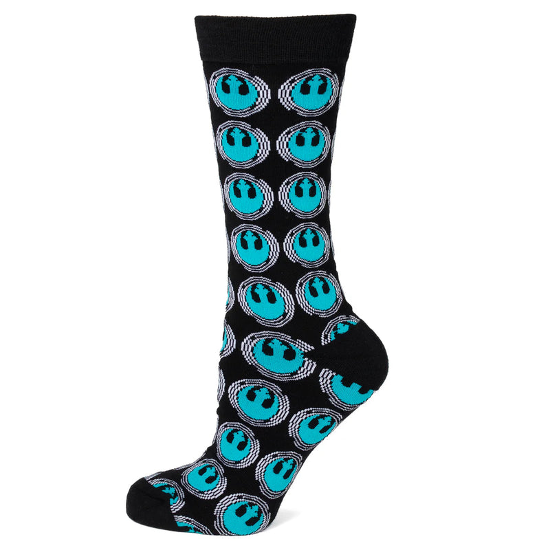 Star Wars Rebel Alliance Crest Teal and Black Dress Socks and Lapel Pin Gift Set