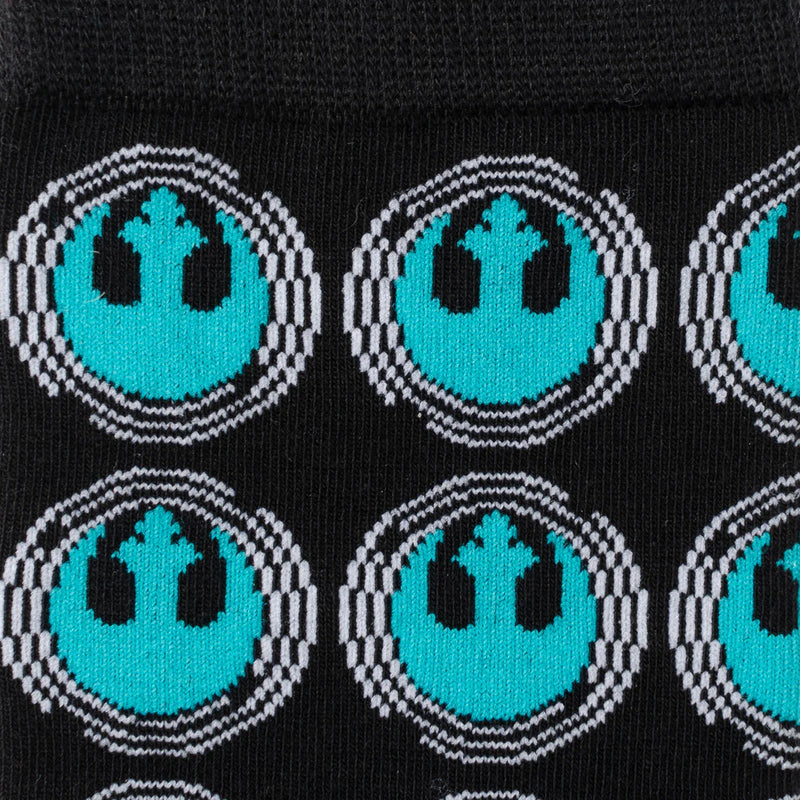 Star Wars Rebel Alliance Crest Teal and Black Dress Socks and Lapel Pin Gift Set