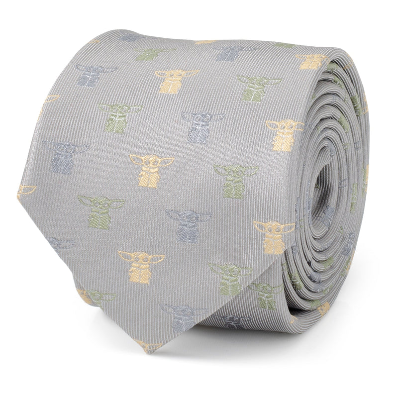 Star Wars Grogu Dotted Green Tie
