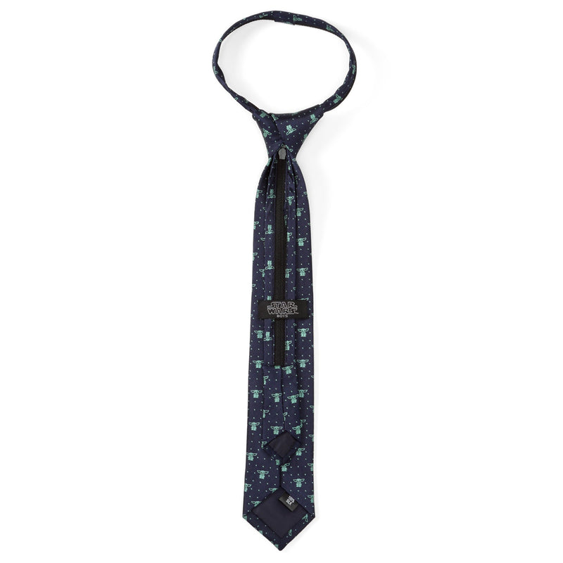 Star Wars Grogu Boy's Navy Dotted Zipper Tie