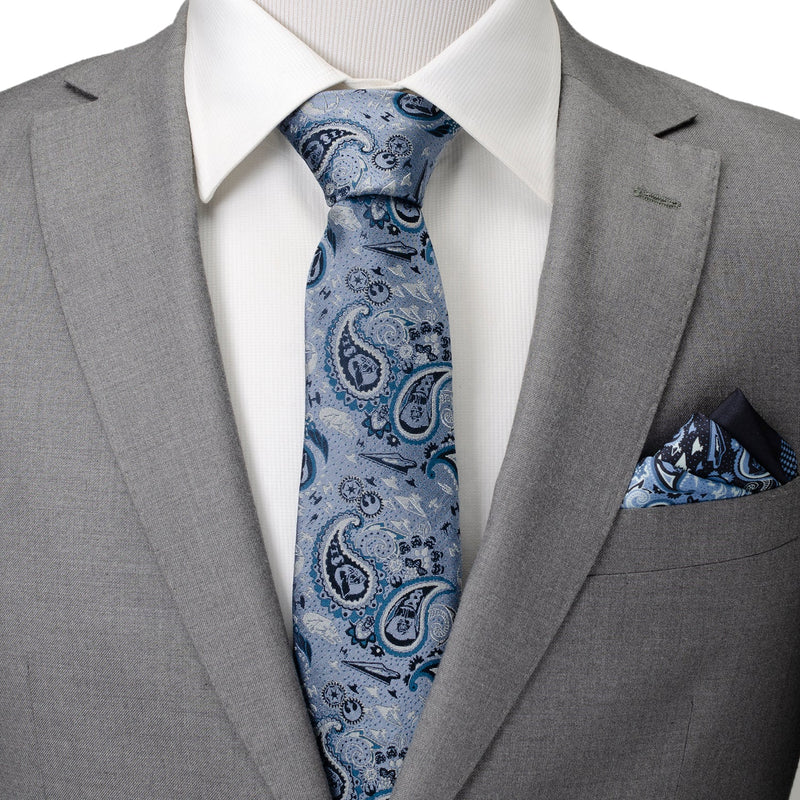 Star Wars Darth Vader Blue Tonal Paisley Tie